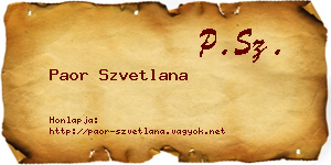 Paor Szvetlana névjegykártya